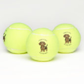 Schattigee hond aangepaste naam tennisballen (Multi)