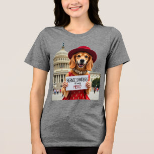 Schattigee hond Bernie Sanders is mijn heldensweat Tri-Blend Shirt