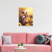 Schattigee hond die viool speelt canvas afdruk (Insitu (Woonkamer))