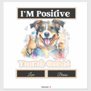 Schattigee hond duimen omhoog Ik ben er zeker van Sticker