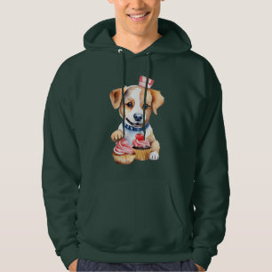 Schattigee hond en vruchten hoodie