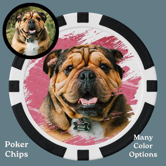 Schattigee hond Franse Bulldog Foto Poker Chips