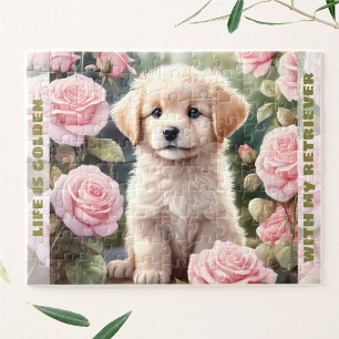 Schattigee hond Golden Retriever Puppy Aangepaste  Legpuzzel