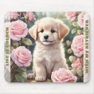 Schattigee hond Golden Retriever Puppy Aangepaste Muismat