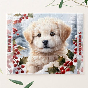 Schattigee hond Golden Retriever Puppy Kerstnaam Legpuzzel