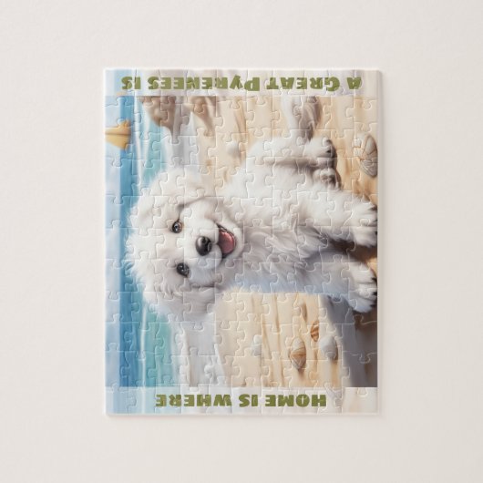 Schattigee Hond Grote Pyreneeën Witte Puppy Custom Legpuzzel (Verticaal)