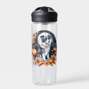 Schattigee Hond Halloween Bloemen Moon Canine Love Waterfles