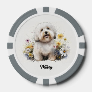 Schattigee Hond Illustratie - Coton de Tulear Poker Chips
