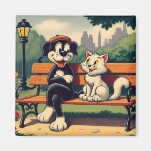 Schattigee,  hond/kat cartoon magneet