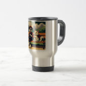 Schattigee,  hond/kat cartoon reisbeker (Voorkant rechts)