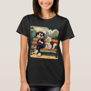 Schattigee, hond/kat cartoon t-shirt