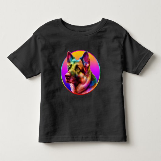 SCHATTIGEE HOND KLEURRIJKE REGENBOOG KINDER SHIRTS (Voorkant)