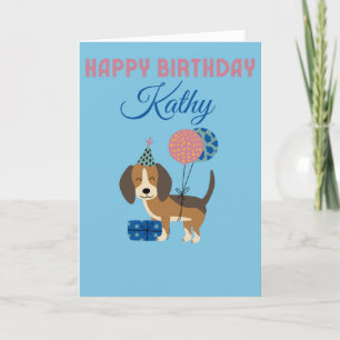 SCHATTIGEE HOND MET BALLONNEN VERJAARDAG KAART