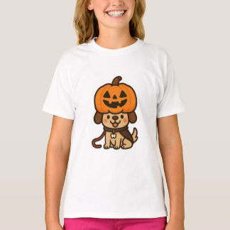 Schattigee hond met jack-o-lantaarn t-shirt