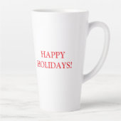 Schattigee hond met kerstmuts zitten en glimlachen latte mok (Rechts)