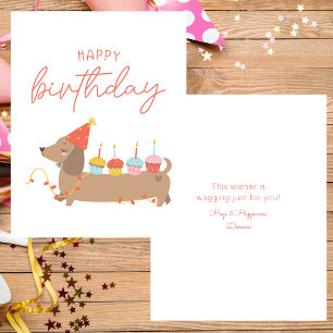Schattigee Hond Modern Happy Birthday Notitiekaartje