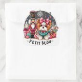 Schattigee hond Petit Bijou Vierkante Sticker (Tas)