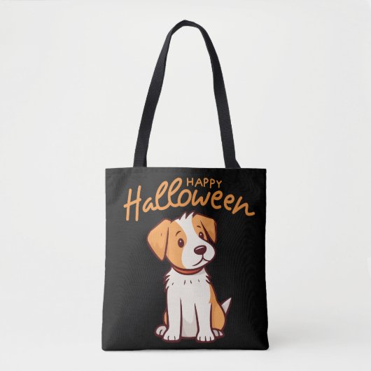 Schattigee Hond Puppy Happy Hallowen Draagtas (Voorkant)