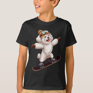 Schattigee Hond Snowboarden Fun Winter Sport Manne T-shirt