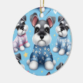 Schattigee hond van Schnauzer Animal Pattern Keramisch Ornament (Links)