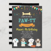 Schattigee hond verjaardagsdouche uitnodiging (Voorkant / Achterkant)