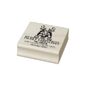 Schattigee hond vrolijk kerstretour adres 	rubberstempel (Stempel)