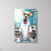 Schattigee hond werkt als dokter canvas afdruk (Voorkant)