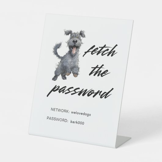 Schattigee hond WiFi Internet Reclamebord Met Voetstuk (Voorkant)