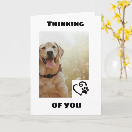 *SCHATTIGEE HOND ZEGT DAT HIJ EEN GELUKKIGE VERJAA KAART (Gele Bloem)