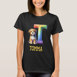 Schattigee Honden Brief Tomma Naam Rainbow Dog T-shirt