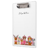 Schattigee honden in de winternaam klembord (Links)