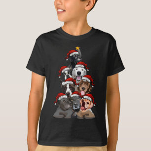 Schattigee Honden in Santa Hats Kerstboom met Star T-shirt