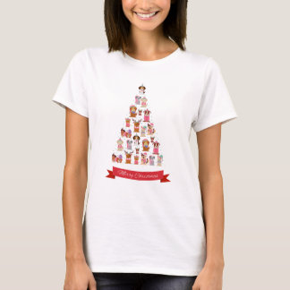 Schattigee Honden Kerstboom Vrouwen T-shirt