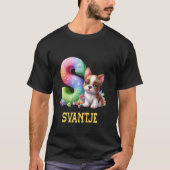 Schattigee Honden Letter Svantje Naam Rainbow Dog T-shirt (Voorkant)