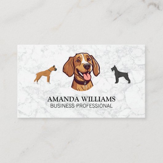 Schattigee honden | Marmer Visitekaartje (Voorkant)