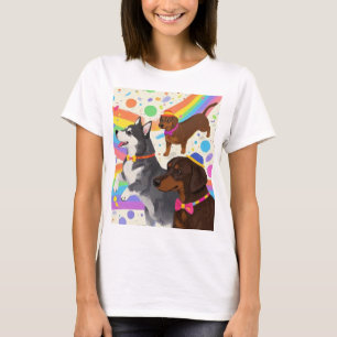 Schattigee honden met regenboog t-shirt