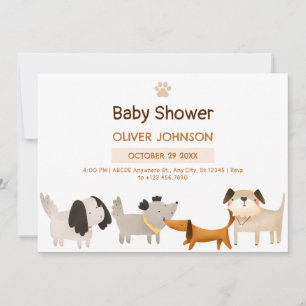 Schattigee honden poot huisdier baby shower kaart