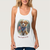 Schattigee honden vierde juli tanktop (Voorkant)