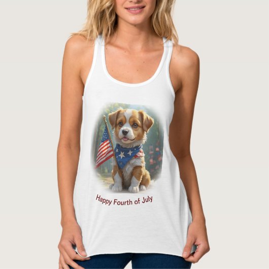 Schattigee honden vierde juli tanktop (Voorkant)