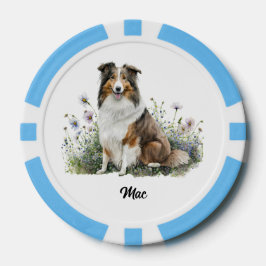 Schattigee hondenillustratie - Collie Poker Chips