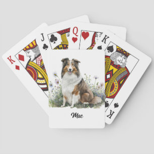 Schattigee hondenillustratie - Collie Pokerkaarten