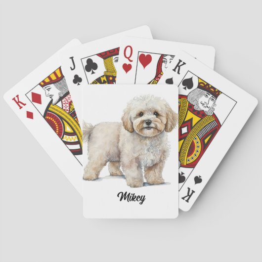 Schattigee hondenillustratie - Maltipoo Pokerkaarten (Achterkant)