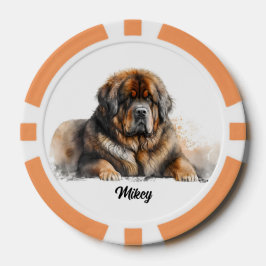 Schattigee hondenillustratie - Mastiff Poker Chips