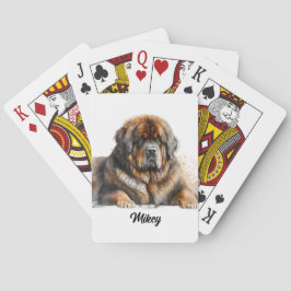 Schattigee hondenillustratie - Mastiff Pokerkaarten