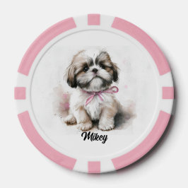 Schattigee hondenillustratie - Shih Tzu Poker Chips
