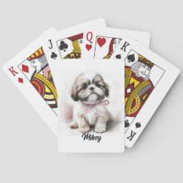 Schattigee hondenillustratie - Shih Tzu Pokerkaarten