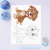 Schattigee hondenkleurplaat flyer (Enkel)