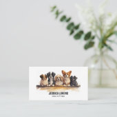 Schattigee hondenoppas, huisdierverzorger, dierena visitekaartje (Staand voorkant)