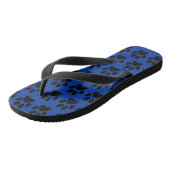 Schattigee hondenpoot print zwart blauw teenslippers (Schuin)