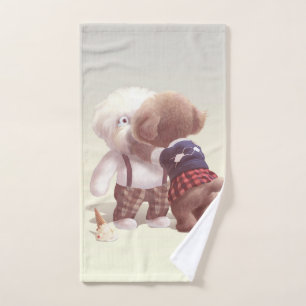 Schattigee hondjes knuffelen bad handdoek